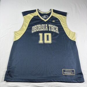 Georgia Tech Yellow Jackets Jersey Mens XL Blue Basketball Embroidered NCAA
